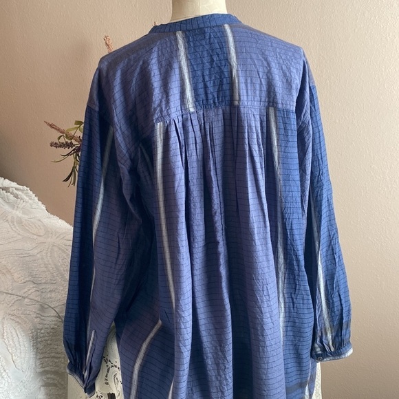Free People Blouse Women’s Size XS Blue Tunic Blouse pullover top - Picture 12 of 12